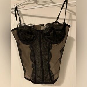 Beautiful corset in muted kacki and black. Worn once, like new